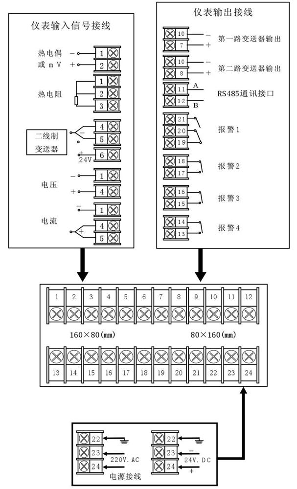 智能数字显示调节仪接线指南